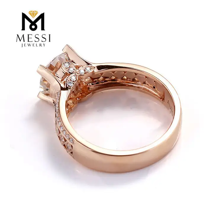 Custom white gold moissanite wedding band wholesale Manufacturer | Messi Jewelry 4