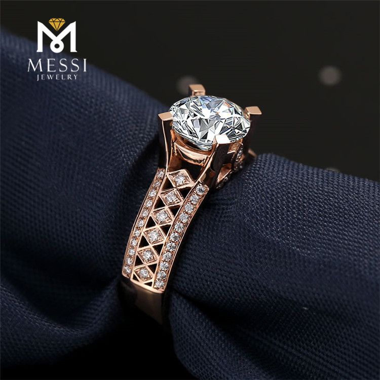 Custom white gold moissanite wedding band wholesale Manufacturer | Messi Jewelry 18