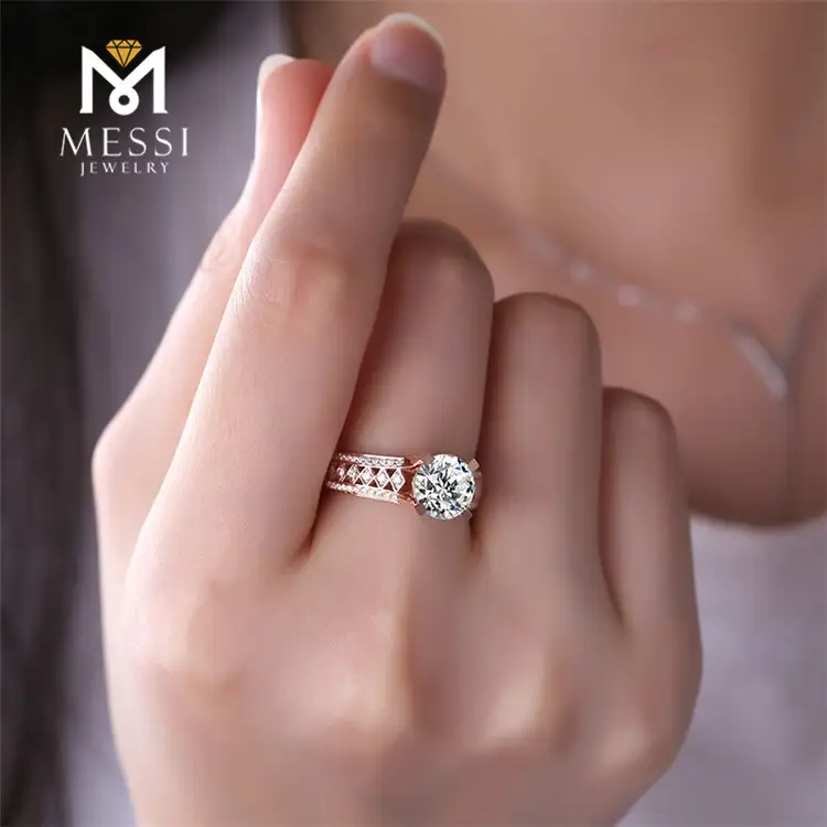 Custom white gold moissanite wedding band wholesale Manufacturer | Messi Jewelry 5