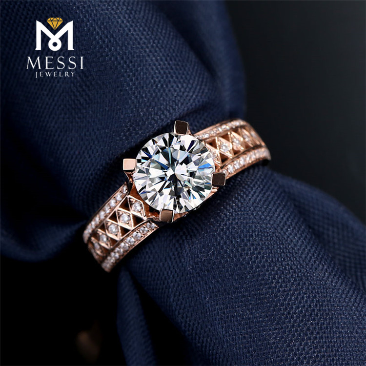 Custom white gold moissanite wedding band wholesale Manufacturer | Messi Jewelry 20