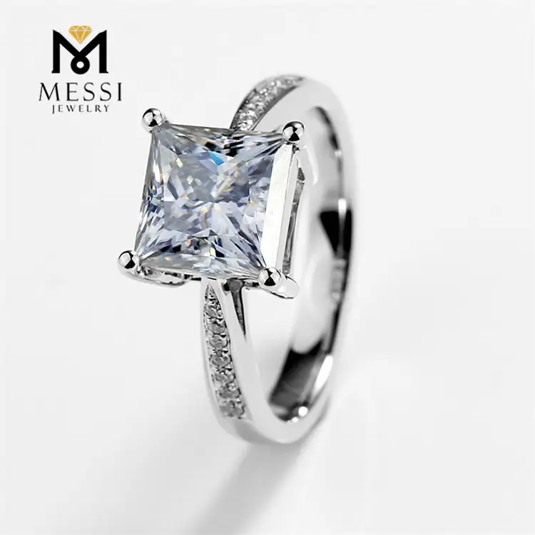 Gioielli Messi - Gioielli Messi Moissanite Anelli da nozze 2.32CT Classico 18K 14K bianco/giallo oro 12# Anelli 1