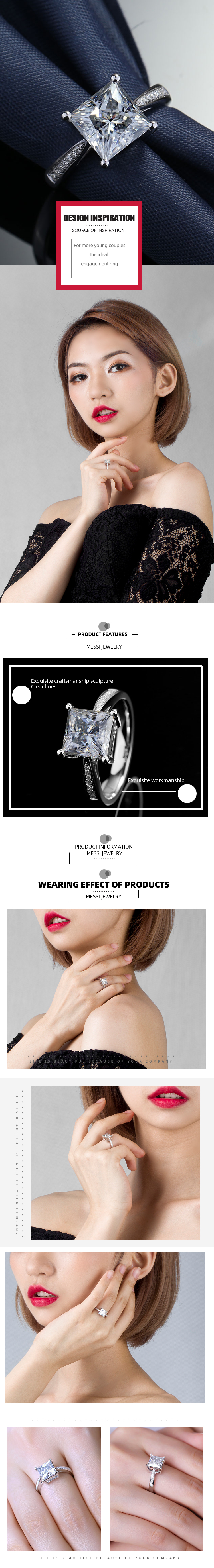 Messi Jewelry - Messi Jewelry moissanite wedding rings 2.32ct Classical 18K 14k white/yellow gold 12# Rings 10