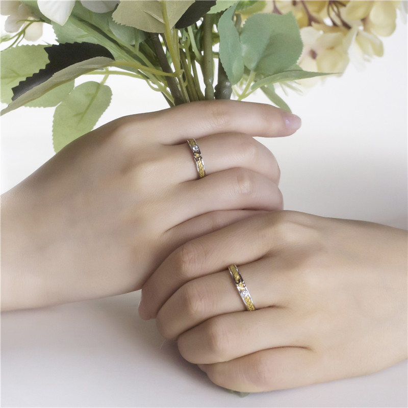 Messi Jewelry - Messi Jewelry Ring Wedding 18K white gold and rose gold two color 520 natural diamond engagement & Wedding ring Wedding Band 12