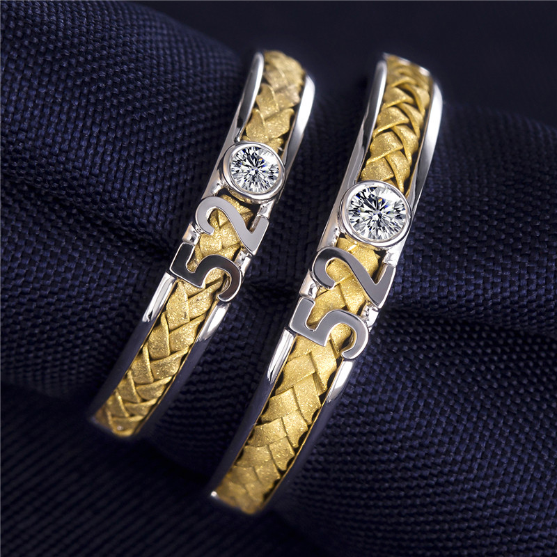 Messi Jewelry - Messi Jewelry Ring Wedding 18K white gold and rose gold two color 520 natural diamond engagement & Wedding ring Wedding Band 9