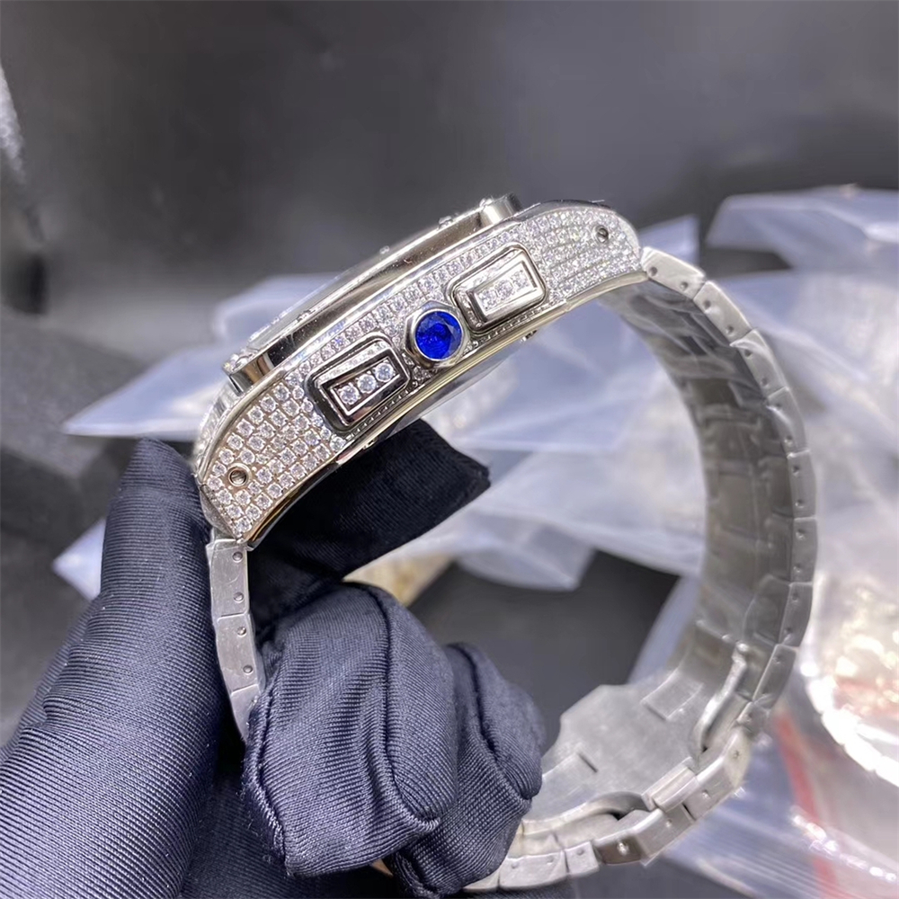 Barang Kemas Messi - jam tangan hip hop tersuai mewah ice out vvs jam tangan moissanite jam tangan Moissanite berlian 6