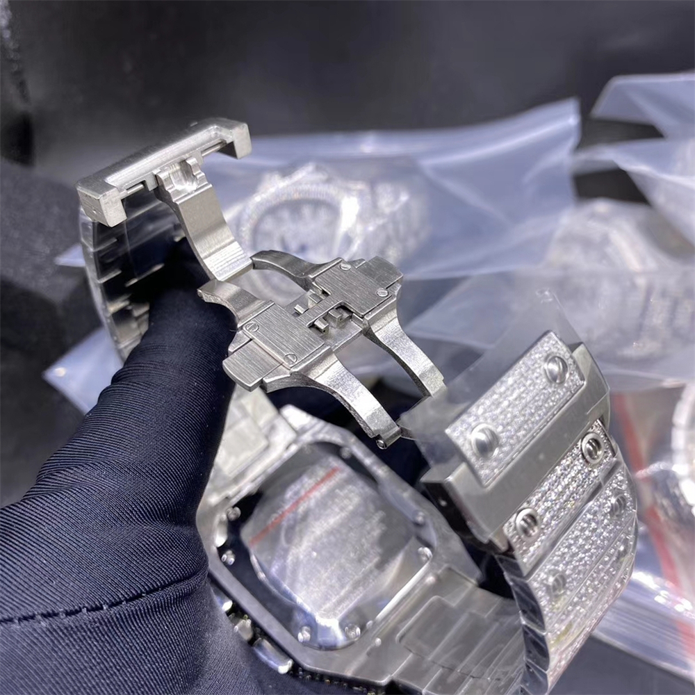 Barang Kemas Messi - jam tangan hip hop tersuai mewah ice out vvs jam tangan moissanite jam tangan Moissanite berlian 7