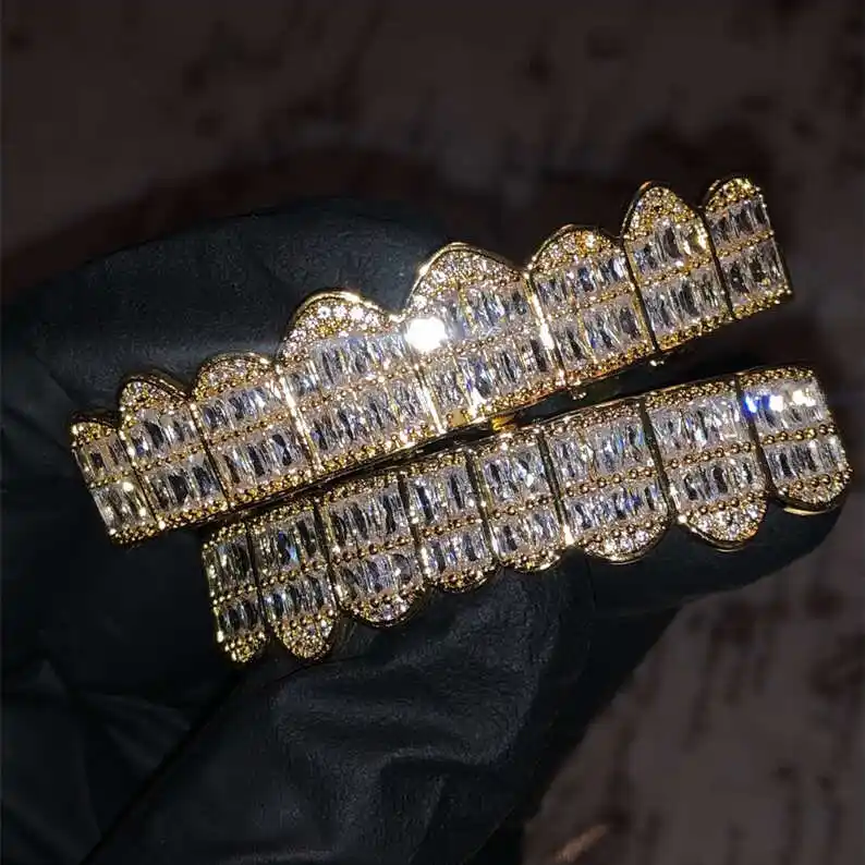 Gioielli Messi - Moissanite Hip Hop Denti Grillz 18K Grillz Denti Moissanite Grillz 1