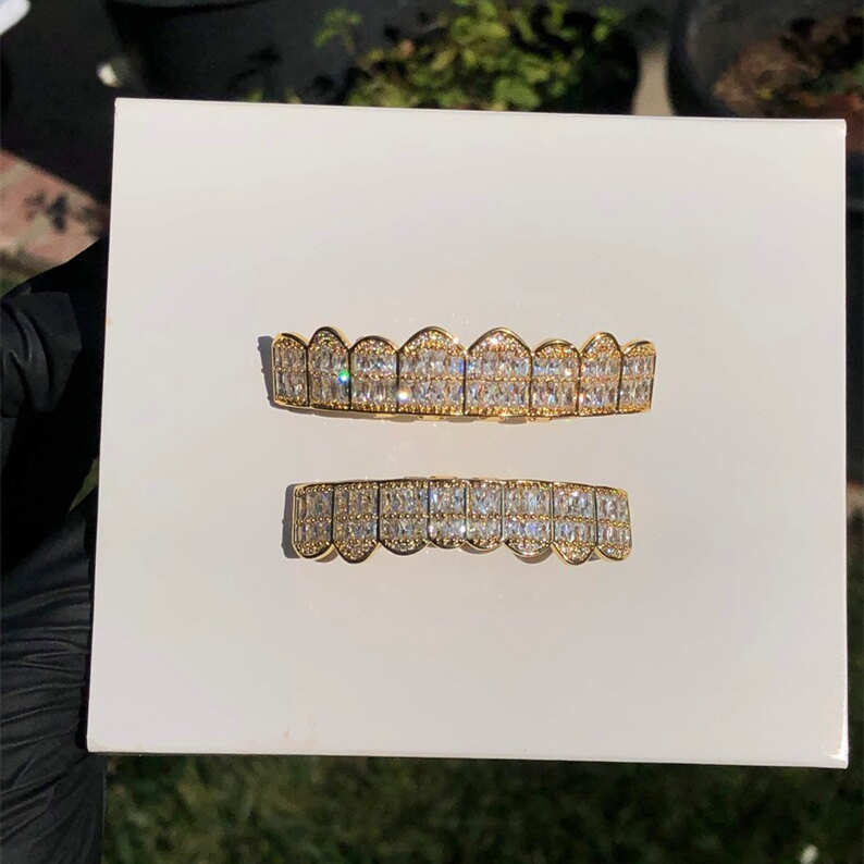 Messi Alahas - moissanite hip hop ngipon grillz 18k grillz ngipon Moissanite Grillz 10