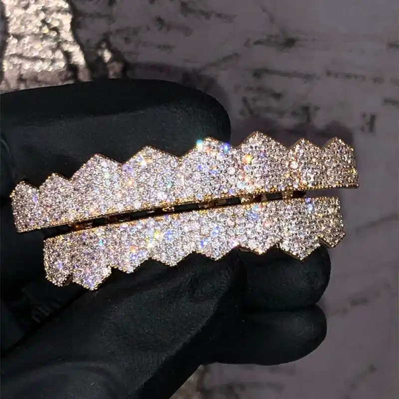 Gioielli Messi - 14k Hip Hop Hop Hop Grillz Moissanite Denti Grillz Grillz Moissanite Grillz 1