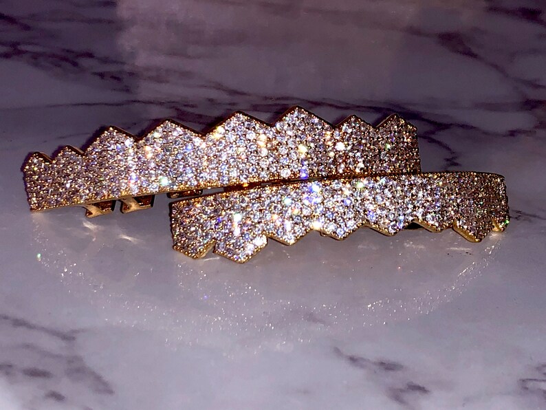 Messi Alahas - 14K nga bulawan nga hip hop grillz custom nga moissanite nga ngipon grillz Moissanite Grillz 9