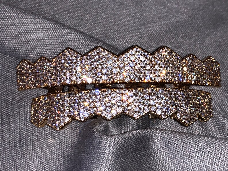 Messi Alahas - 14K nga bulawan nga hip hop grillz custom nga moissanite nga ngipon grillz Moissanite Grillz 8