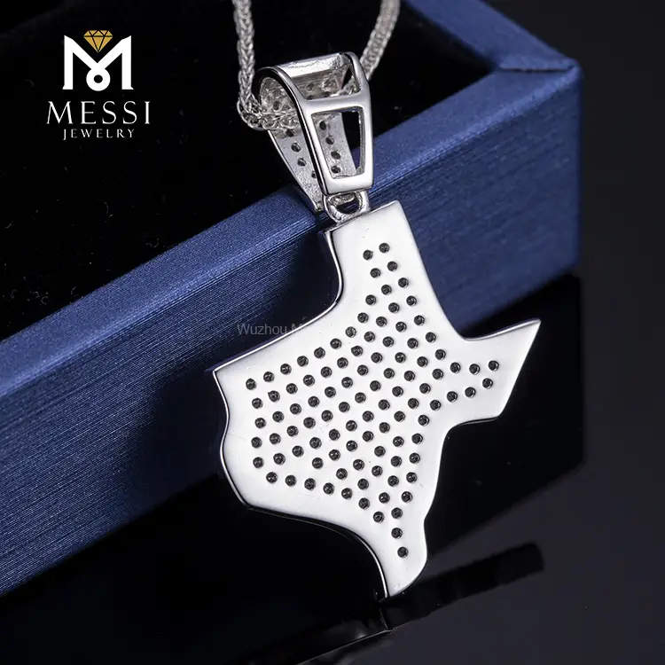 925 Silver Hiphop Zirconia Necklace - Top-quality Messi Jewelry 7