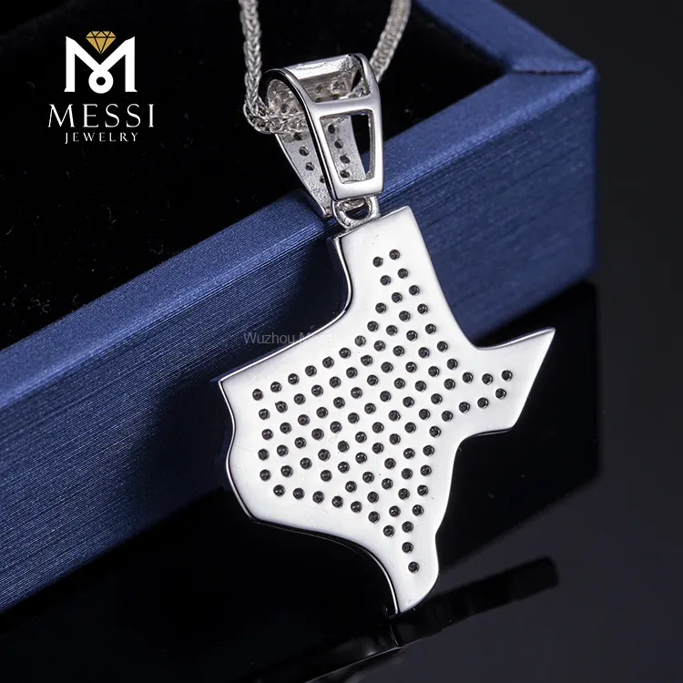 925 Silver Hiphop Zirconia Necklace - Top-quality Messi Jewelry 7