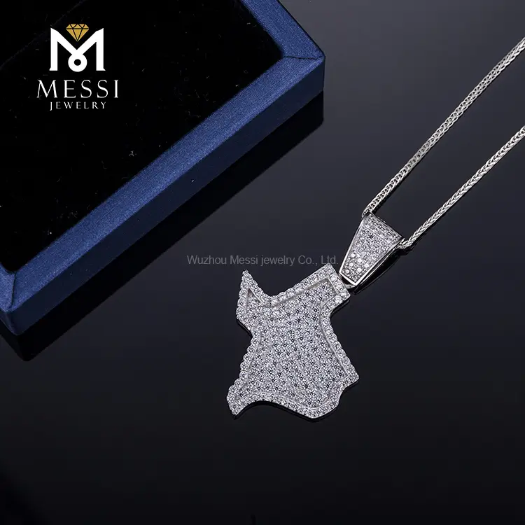 925 Silver Hiphop Zirconia Necklace - Top-quality Messi Jewelry 6