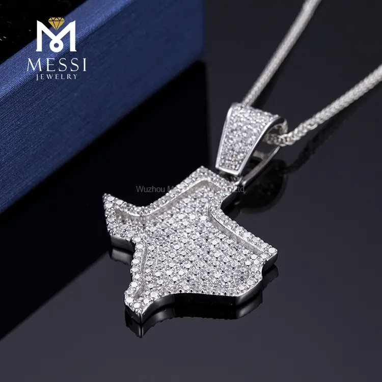 925 Silver Hiphop Zirconia Necklace - Top-quality Messi Jewelry 3