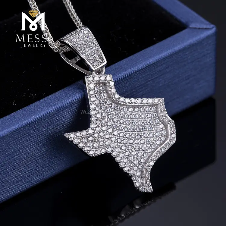925 Silver Hiphop Zirconia Necklace - Top-quality Messi Jewelry 4