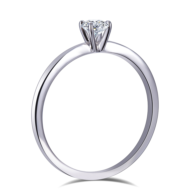 Messi Jewelry - Messi Jewelry MSR-513 D VVS Round 925 Silver 4mm Women's Engagement Or Wedding Ring Moissanite Rings 9