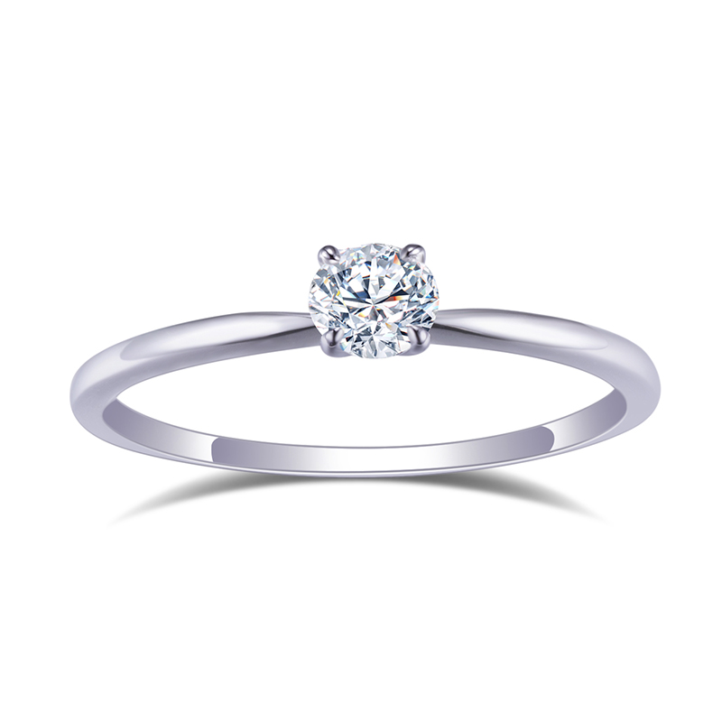 Messi Jewelry - Messi Jewelry MSR-513 D VVS Round 925 Silver 4mm Women's Engagement Or Wedding Ring Moissanite Rings 8