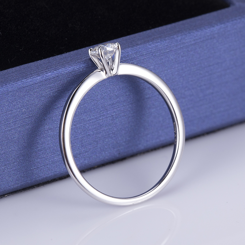 Messi Jewelry - Messi Jewelry MSR-513 D VVS Round 925 Silver 4mm Women's Engagement Or Wedding Ring Moissanite Rings 11