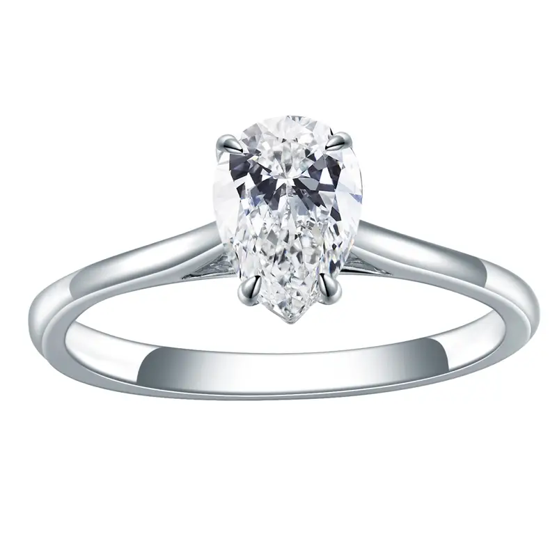 Gioielli Messi - MS -606 Women Fashion Jewelry 14K Cut Pere DEF Moissanite Anelli ad anello solitario 1