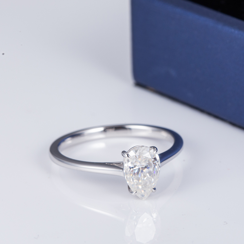 Messi Jewelry - MS-606 Women Fashion jewelry 14k Pear Cut DEF moissanite Solitary ring Rings 10