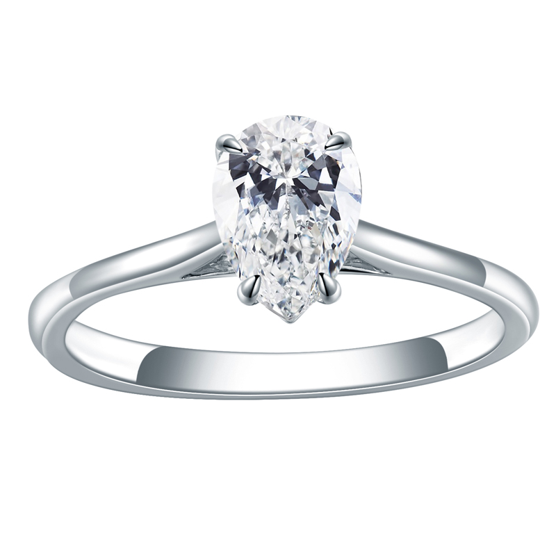 Messi Jewelry - MS-606 Women Fashion jewelry 14k Pear Cut DEF moissanite Solitary ring Rings 8