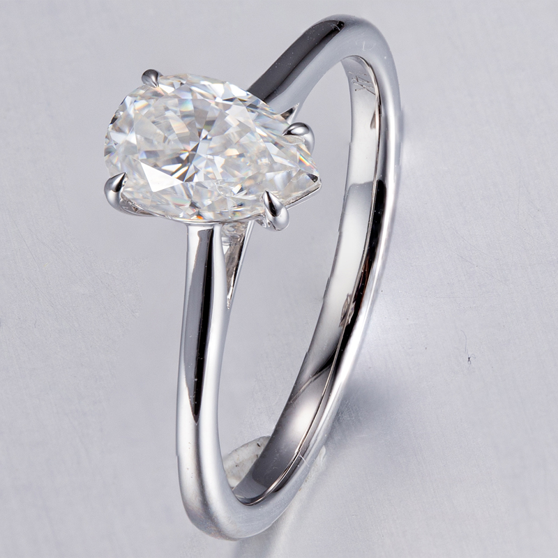 Messi Jewelry - MS-606 Women Fashion jewelry 14k Pear Cut DEF moissanite Solitary ring Rings 9