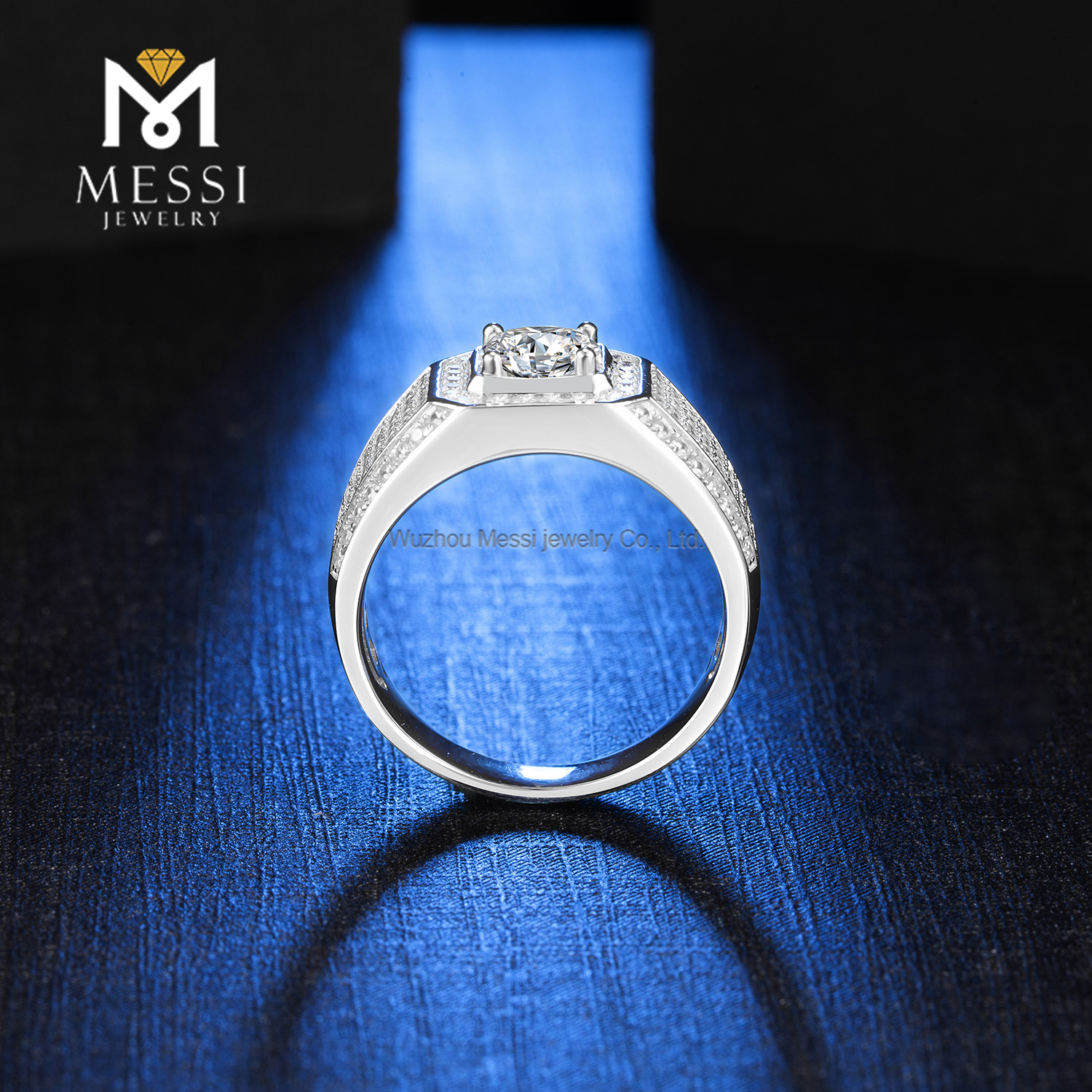 Barang Kemas Messi - Barang Kemas Messi kualiti baru 925 cincin perhiasan perak moissanite cincin lelaki Cincin Lelaki 10