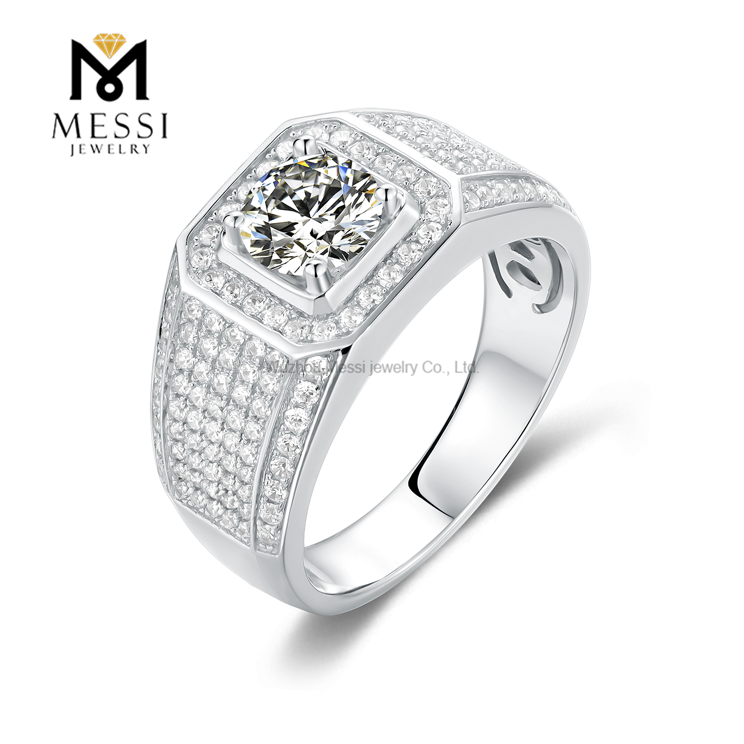 Barang Kemas Messi - Barang Kemas Messi kualiti baru 925 cincin perhiasan perak moissanite cincin lelaki Cincin Lelaki 8