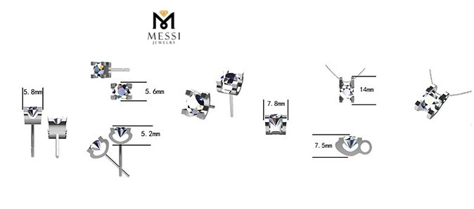 Messi Alahas - Messi Alahas pilak moissanite alahas set para sa babaye fashion alahas 925 sterling silver singsing ariyos kwintas Alahas Set 10