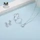 Messi Jewelry Sets: Silver Moissanite Earring Necklace Ring - Quality 925 Sterling Silver 3