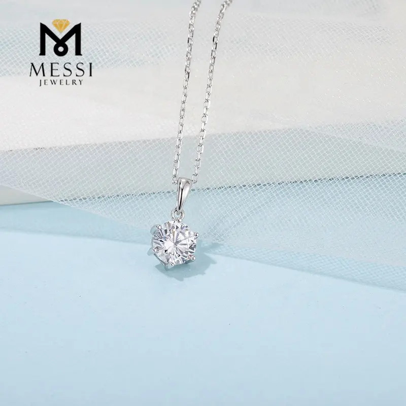 Messi Jewelry Sets: Silver Moissanite Earring Necklace Ring - Quality 925 Sterling Silver 7