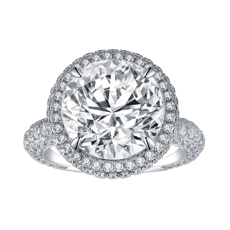 Gioielli Messi - Messi Gems MS -635 Anelli 18K 14K Gold11mm Def Moissanite Women Gold Giorri Anelli di gioielli in oro 1