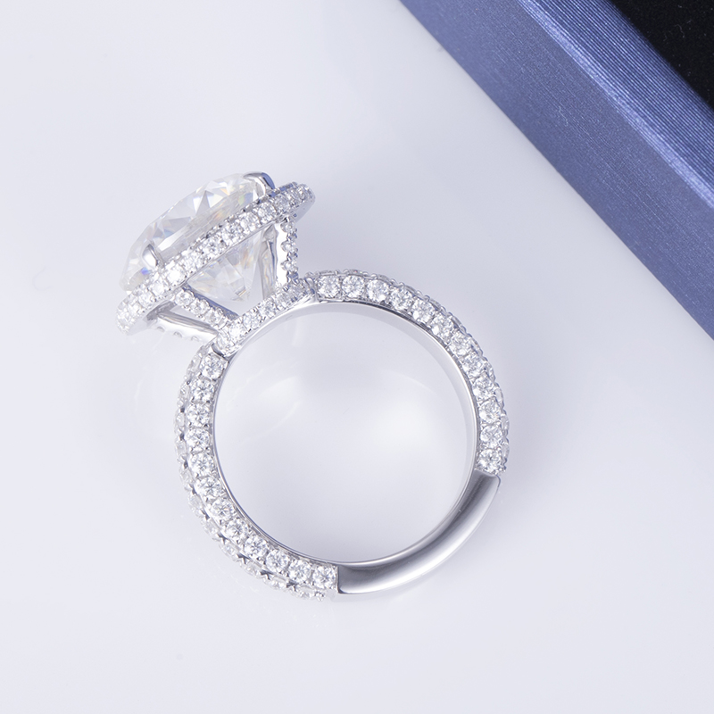 Messi Jewelry - Messi Gems MS-635 Rings 18k 14k Gold11mm DEF Moissanite Women Dainty Gold Jewelry Rings 9