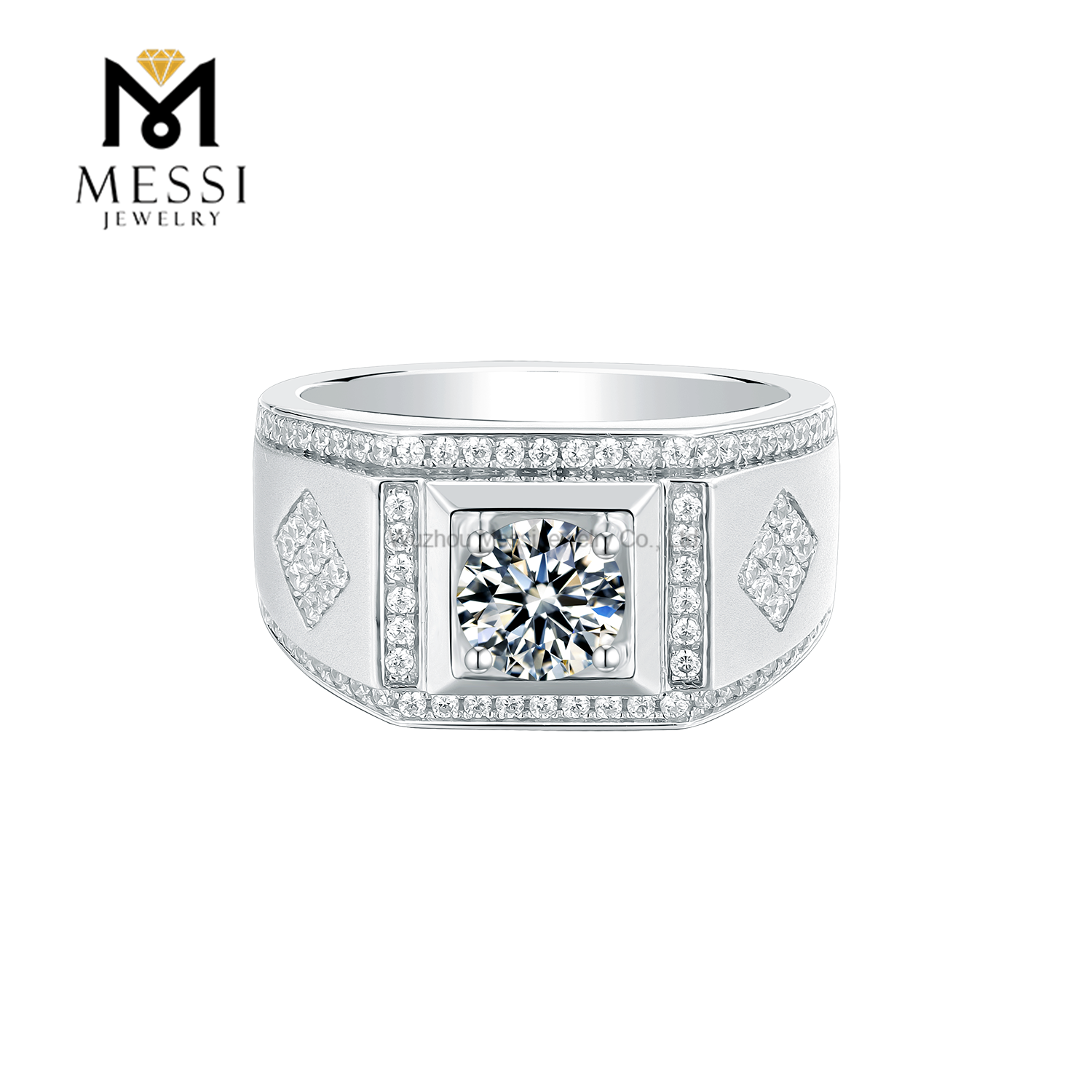 Messi Jewelry - Messi Jewelry factory wholesale price 925 moissanite silver jewelry rings man moissanite ring for men Men Ring 8