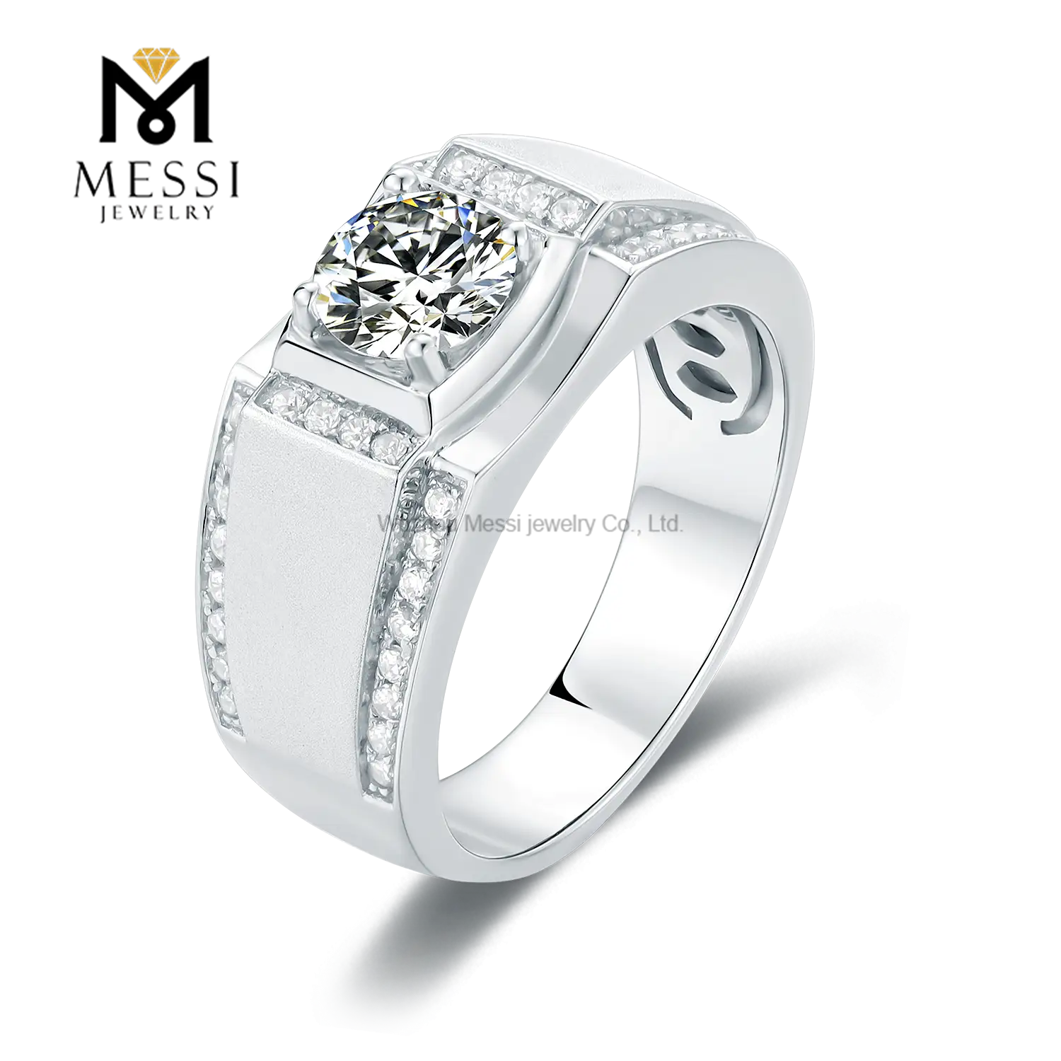 Messi Jewelry - Messi Jewelry 925 crown moissanite ring sterling silver ring men for engagement wedding Men Ring 1