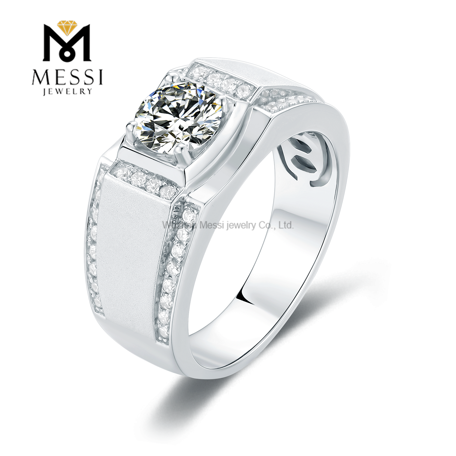 Messi Jewelry - Messi Jewelry 925 crown moissanite ring sterling silver ring men for engagement wedding Men Ring 8