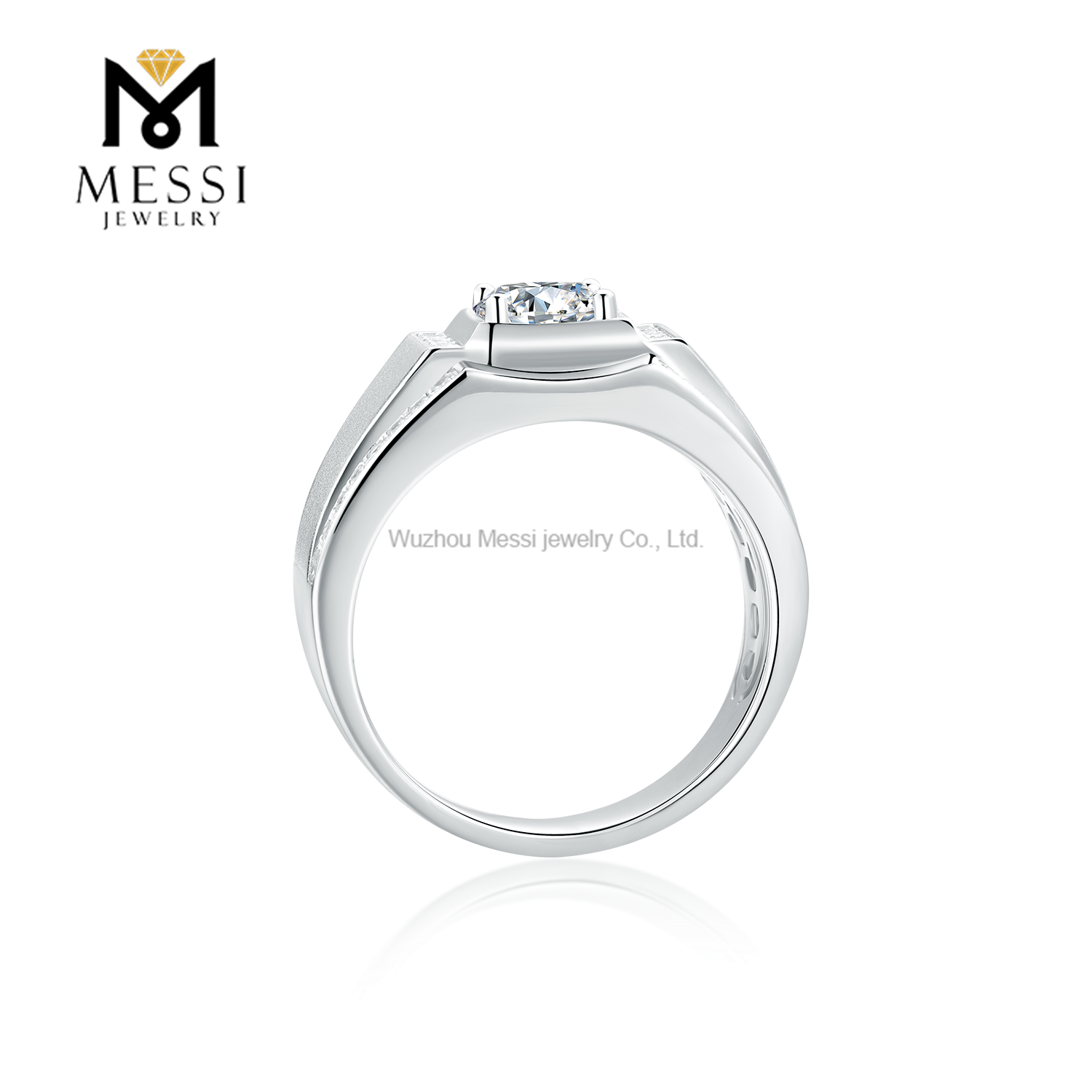 Messi Jewelry - Messi Jewelry 925 crown moissanite ring sterling silver ring men for engagement wedding Men Ring 9