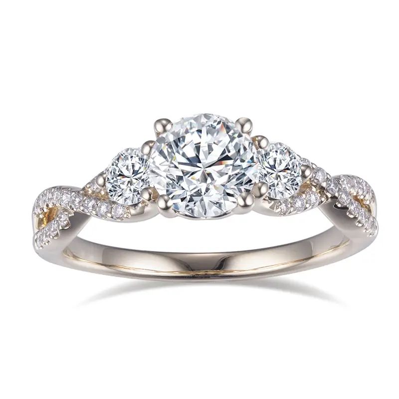 Gioielli Messi - Messi Gems MS -609 Custom 1ct Def Moissanite Women Gold Giorri Anelli di gioielli in oro 1