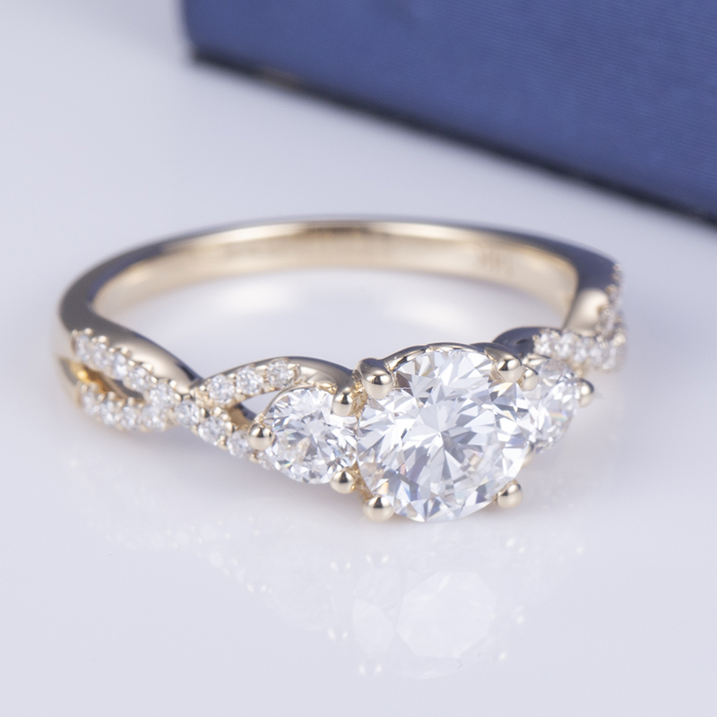 Messi Alahas - Messi Gems MS-609 Custom 1Ct DEF Moissanite Women nga nindot nga bulawan nga alahas nga singsing 9