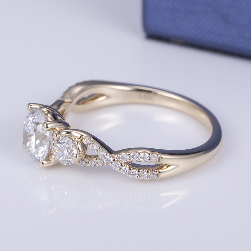 Messi Alahas - Messi Gems MS-609 Custom 1Ct DEF Moissanite Women nga nindot nga bulawan nga alahas nga singsing 11