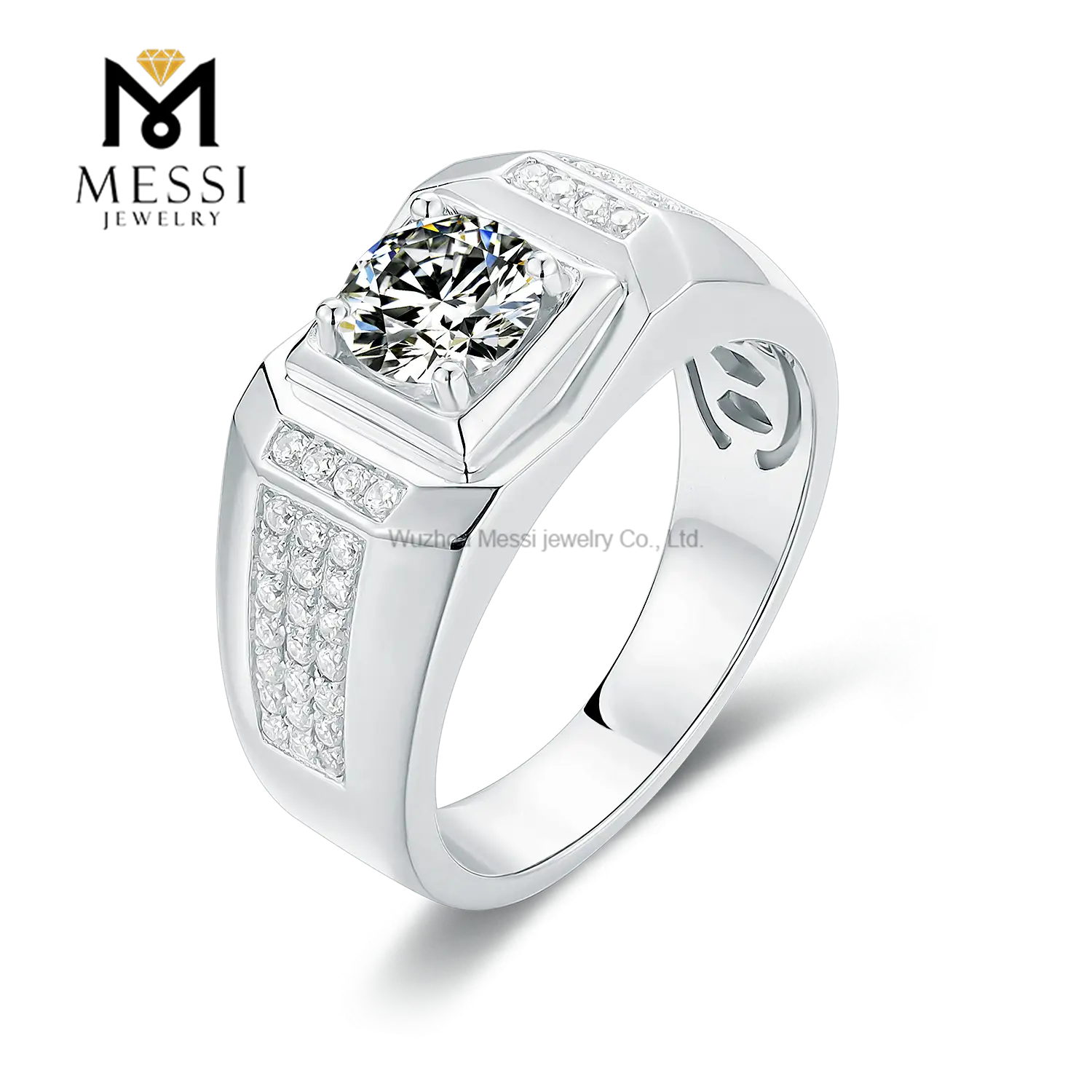 Messi Jewelry - Messi gioielli Nuovo design Prezzo all'ingrosso Sterling Silver 925 Gioielli Anelli da uomo Moissanite per Madomi Ring 1