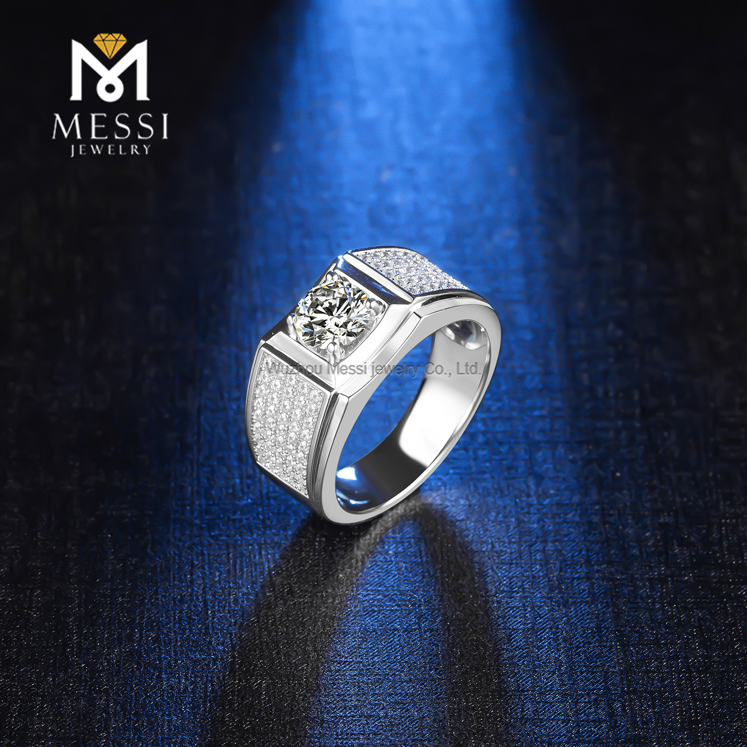 Messi Alahas - Messi Alahas 925 sterling silver nga alahas nga lalaki nga singsing sa pilak labing maayo nga kalidad nga moissanite nga singsing para sa lalaki nga Lalaki Singsing 9