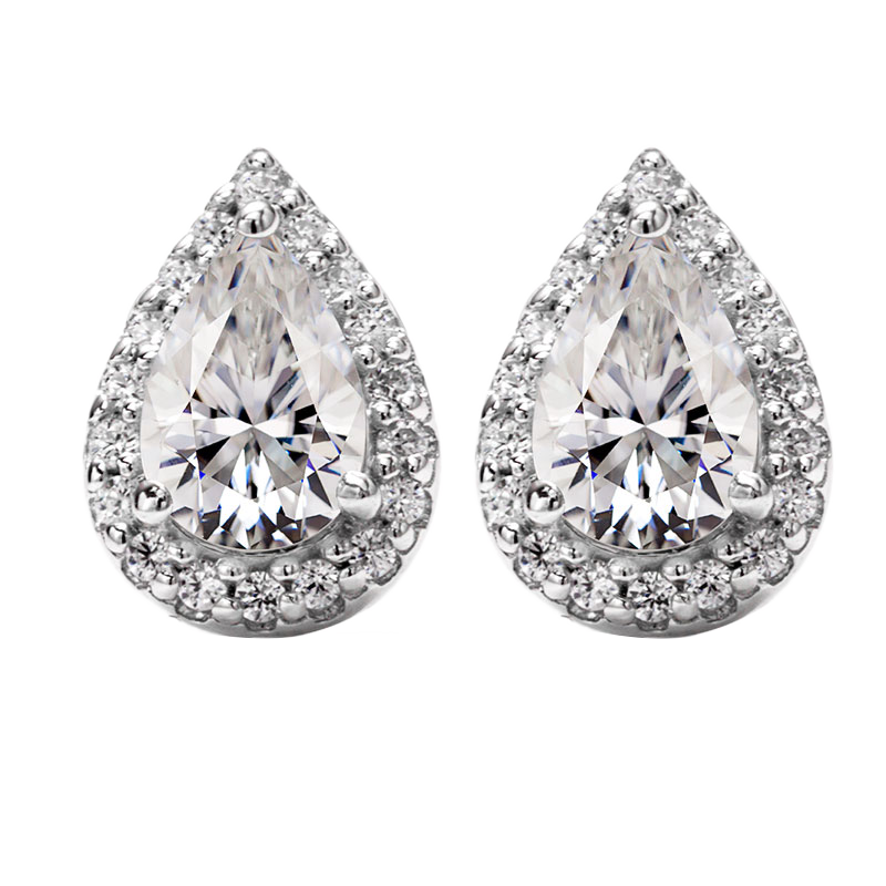 Messi Jewelry - MessI jewelry HL06M 1Ct Pear Cut DEF Moissanite 925 Ailver Ring Set Jewelry Set 13