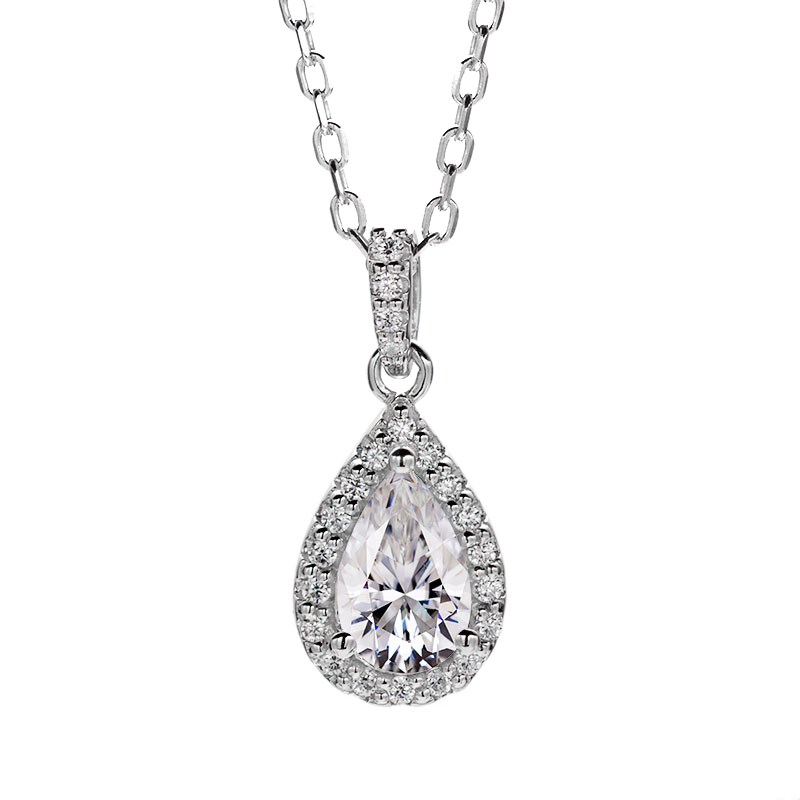 Messi Jewelry - MessI jewelry HL06M 1Ct Pear Cut DEF Moissanite 925 Ailver Ring Set Jewelry Set 10