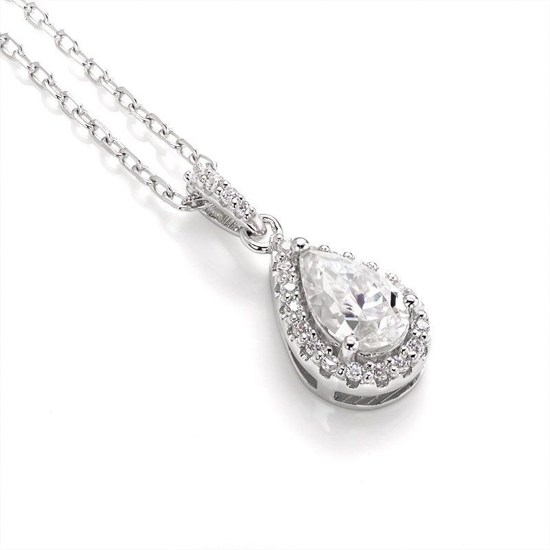 Messi Jewelry - MessI jewelry HL06M 1Ct Pear Cut DEF Moissanite 925 Ailver Ring Set Jewelry Set 11