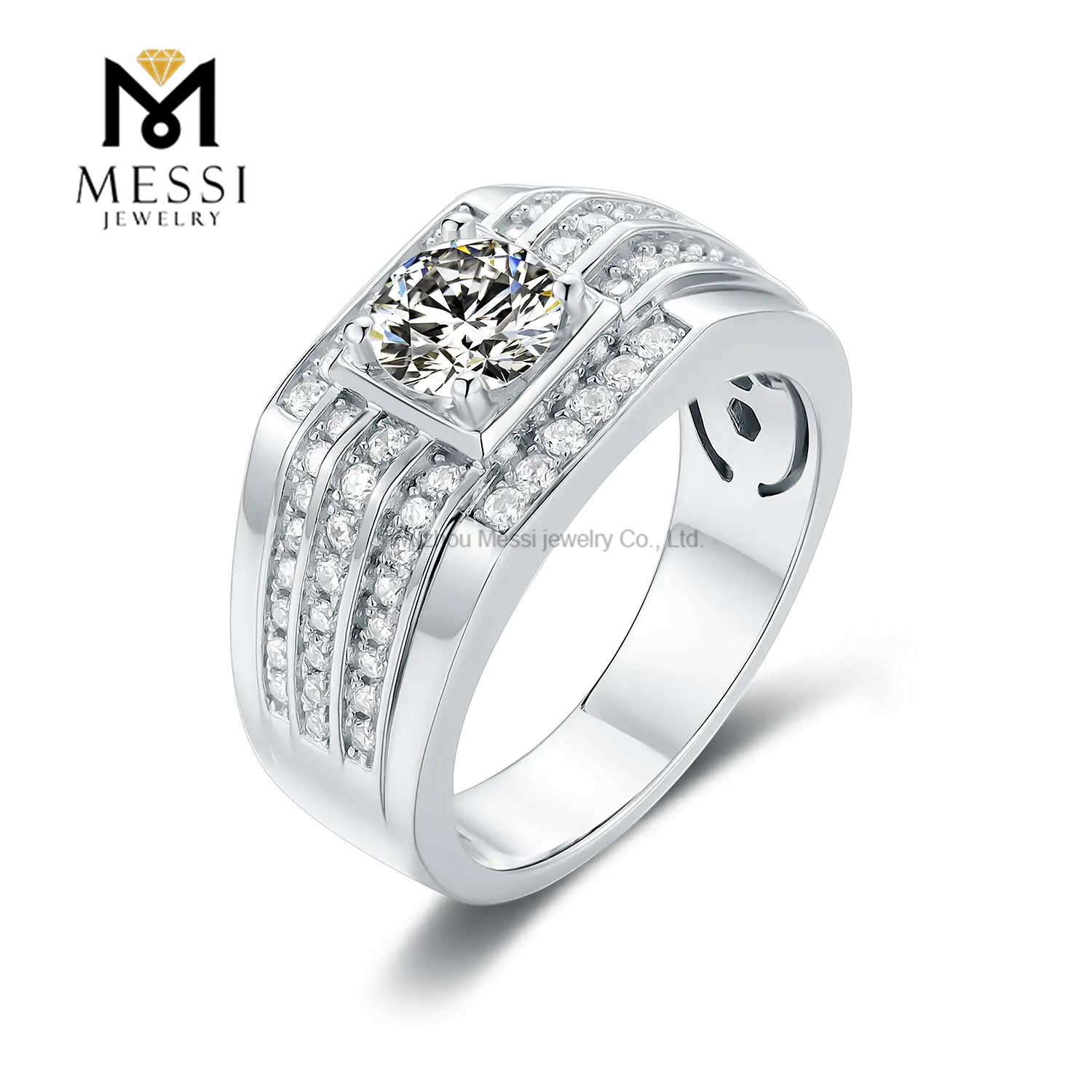 Messi Jewelry - Messi Jewelry 925 moissanite men ring silver jewelry sterling engagement wedding rings Men Ring 1