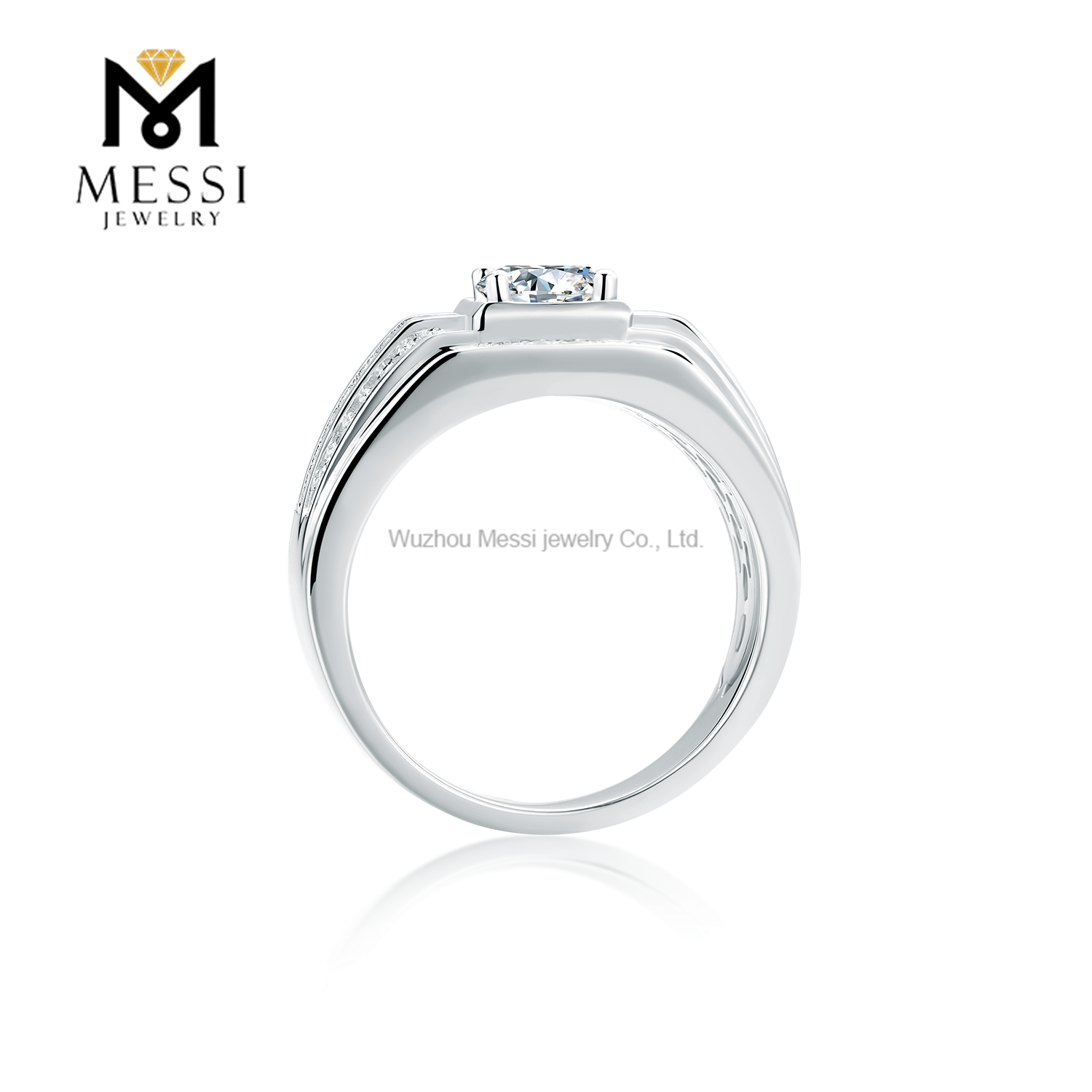 Messi Alahas - Messi Alahas 925 moissanite nga mga lalaki singsing nga pilak nga alahas sterling engagement wedding rings Mga Lalaki nga Singsing 9