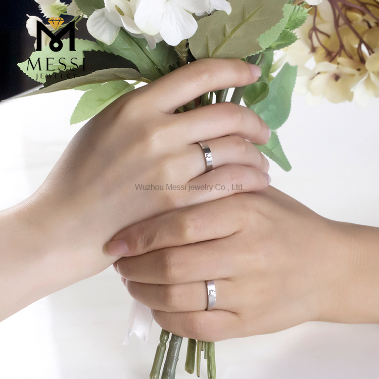 Messi Jewelry - Messi Jewelry 18k white gold couple rings lab grown diamond rings for wedding engagement lovers gift rings jewelry Custom Jewelry 10
