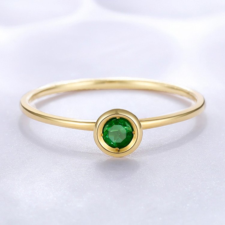 Messi Alahas - Messi Alahas classic chic esmeralda nga bato nag-inusara 14k 18k yellow nga singsing nga bulawan alang sa mga babaye singsing 12